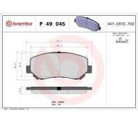 Juego de pastillas de freno BREMBO P 49 045 para MAZDA CX-5 (KF) 2.5 2019-2022