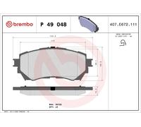 Juego de pastillas de freno BREMBO P 49 048 MAZDA 6 Sedán (GJ, GL) 2 2012-2018