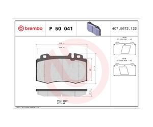 Juego de pastillas de freno BREMBO P 50 041, delante