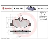 Juego de pastillas de freno BREMBO P 50 051 para VIANO (W639) 3.7 2004-2007