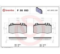 Juego de pastillas de freno BREMBO P 50 053 para SL (R230) 3 2009-2012