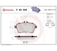 Juego de pastillas de freno BREMBO P 50 056 para CLASE A (W169) 1.7 2004-2012