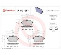 Juego de pastillas de freno BREMBO P 50 057 CLASE A (W169) 2 2005-2012