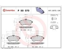 Juego de pastillas de freno BREMBO P 50 070 CLASE E (W212) 2 2013-2016