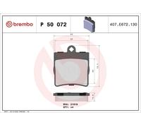 Juego de pastillas de freno BREMBO P 50 072 MERCEDES-BENZ SLK (R170) 2 1996-2