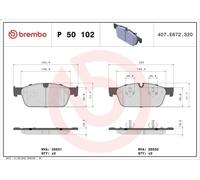 Juego de pastillas de freno BREMBO P 50 102 para GLE (W166) 3 2015-2018