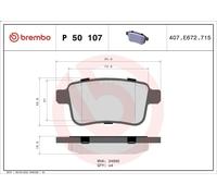 Juego de pastillas de freno BREMBO P 50 107 CITAN Monospace (W415) 1.2 2013-2021