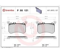 Juego de pastillas de freno BREMBO P 50 121 para CLASE A (W176) 2 2013-2018