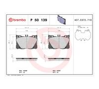Juego de pastillas de freno BREMBO P 50 139, delante