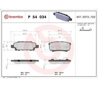 Juego de pastillas de freno BREMBO P 54 034 para DODGE CALIBER 2 2006-2011