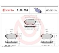 Juego de pastillas de freno BREMBO P 56 098 para RENAULT KOLEOS II (HC_) 2 2016-