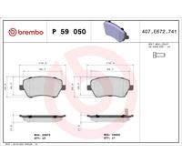 Juego de pastillas de freno BREMBO P 59 05 para OPEL AGILA B (H08) 1 2008-2011