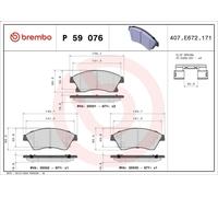 Juego de pastillas de freno BREMBO P 59 076 para OPEL ASTRA J GTC 2 2013-2015