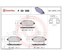 Juego de pastillas de freno BREMBO P 59 088 para OPEL KARL (C16) 1 2018-2019