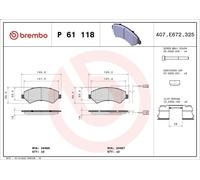 Juego de pastillas de freno BREMBO P 61 118 para BOXER Autobús 3 2006-2015