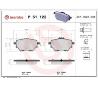 Juego de pastillas de freno BREMBO P 61 122 para DS DS 9 (X2_) 1.6 2020-2022