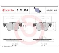 Juego de pastillas de freno BREMBO P 61 135 para C4 PICASSO II 1.6 2013-2018