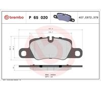 Juego de pastillas de freno BREMBO P 65 02 para PORSCHE 911 (991) 3 2015-2019