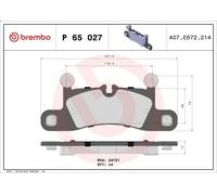 Juego de pastillas de freno BREMBO P 65 027 para PORSCHE 911 (991) 3 2015-2019