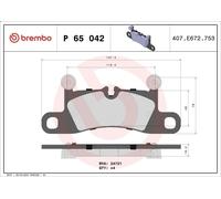 Juego de pastillas de freno BREMBO P 65 042 para PORSCHE 911 (991) 3.4 2011-2019