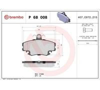 Juego de pastillas de freno BREMBO P 68 008 para ALPINE V6 2.5 1985-1990