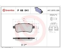 Juego de pastillas de freno BREMBO P 68 041 para MEGANE CC (EZ0/1_) 2 2010-2015