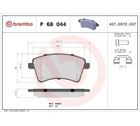 Juego de pastillas de freno BREMBO P 68 044 para CITAN Mixto 1.5 2012-2021