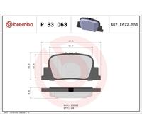 Juego de pastillas de freno BREMBO P 83 063 BYD F3 Sedán 1.5 2007-2012