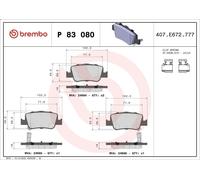 Juego de pastillas de freno BREMBO P 83 080 TOYOTA AURIS (_E15_) 2 2006-2012