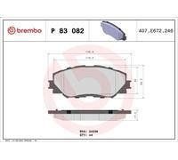 Juego de pastillas de freno BREMBO P 83 082 para AURIS (_E15_) 1.6 2009-2012