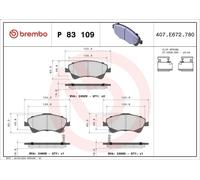 Juego de pastillas de freno BREMBO P 83 109 TOYOTA VERSO (_R2_) 2 2009-2018