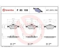 Juego de pastillas de freno BREMBO P 83 159 para TOYOTA YARIS (_P9_) 1 2005-2011