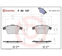 Juego de pastillas de freno BREMBO P 85 107 para MULTIVAN T5 3.2 2004-2009