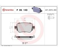 Juego de pastillas de freno BREMBO P 85 14 para SEAT LEON (5F1) 1 2015-2020