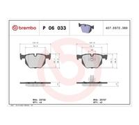 Juego De Pastillas De Freno Brembo P06033 Prime Line para Bmw Eje Trasero