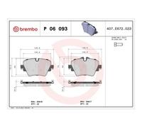 Brembo Juego de 4 pastillas de freno P 06 093 para BMW (Serie 1/2/3/4/5, X1-X4, Z4) y MINI