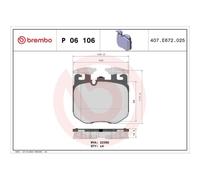 Pastillas de freno P 06 106 BREMBO para BMW ALPINA ROLLS-ROYCE