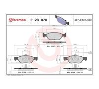 Juego De Pastillas De Freno Brembo P23070 Prime Line para Alfa Romeo Fiat Lancia
