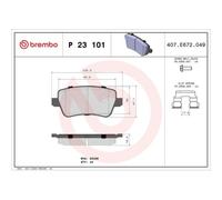 Juego De Pastillas De Freno Brembo P23101 Prime Line para Fiat Eje Trasero