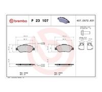 Pastillas de freno P 23 107 BREMBO para FIAT FORD