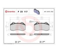 Pastillas de freno P 23 117 BREMBO para ALFA ROMEO ABARTH