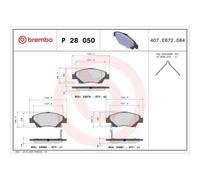 Pastillas de freno P 28 050 BREMBO para HONDA JAZZ III INSIGHT CR-Z JAZZ IV