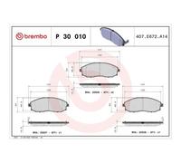 Juego De Pastillas De Freno Brembo P30010 Prime Line para Hyundai Jac