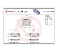 Juego De Pastillas De Freno Brembo P30035 Prime Line para Hyundai Kia Haval