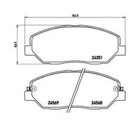 Juego De Pastillas De Freno Brembo P30036 Prime Line para Ssangyong Hyundai Kia