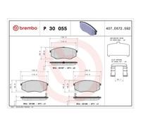 Juego De Pastillas De Freno Brembo P30055 Prime Line para Hyundai Kia Kia (dyk)