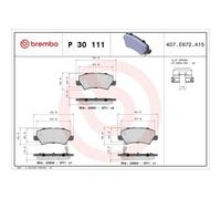 BREMBO Juego de 4 pastillas de freno para KIA: Picanto (Ref: P 30 111)