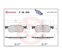 Juego De Pastillas De Freno Brembo P36035 Prime Line para Jaguar Land Rover