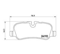 Juego De Pastillas De Freno Brembo P44013 Prime Line para Land Rover Eje Trasero