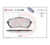 Juego De Pastillas De Freno Brembo P49048 Prime Line para Mazda Mazda (faw)